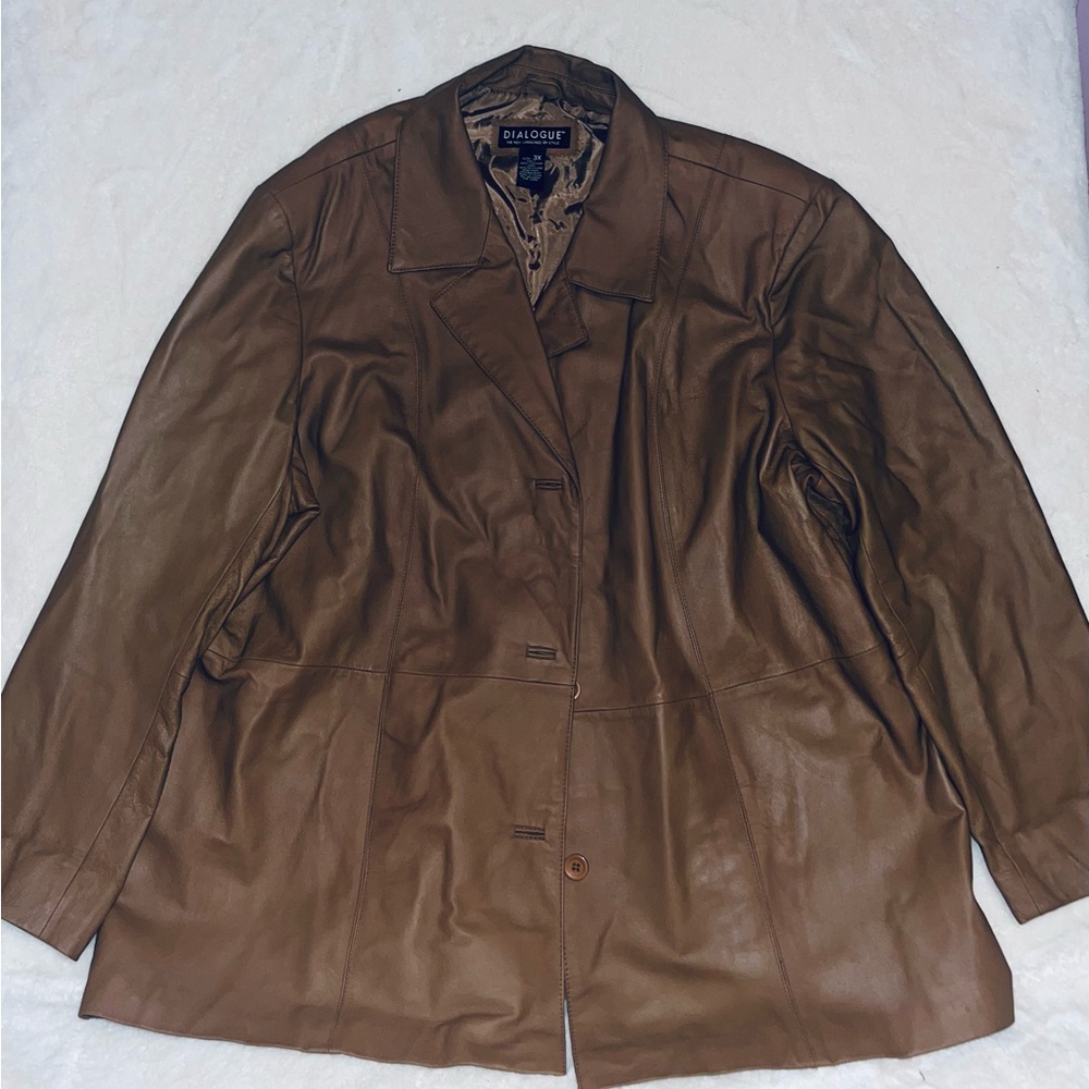 Dialogue Tan Leather Jacket